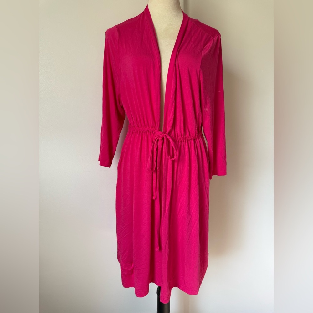 Torrid Super Soft Cardigan 3/4 Sleeve Tie Front Size 1 Pink Stretch